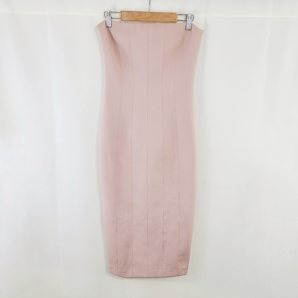 Blaque Label strapless bodycon dress nude taupe size XS
